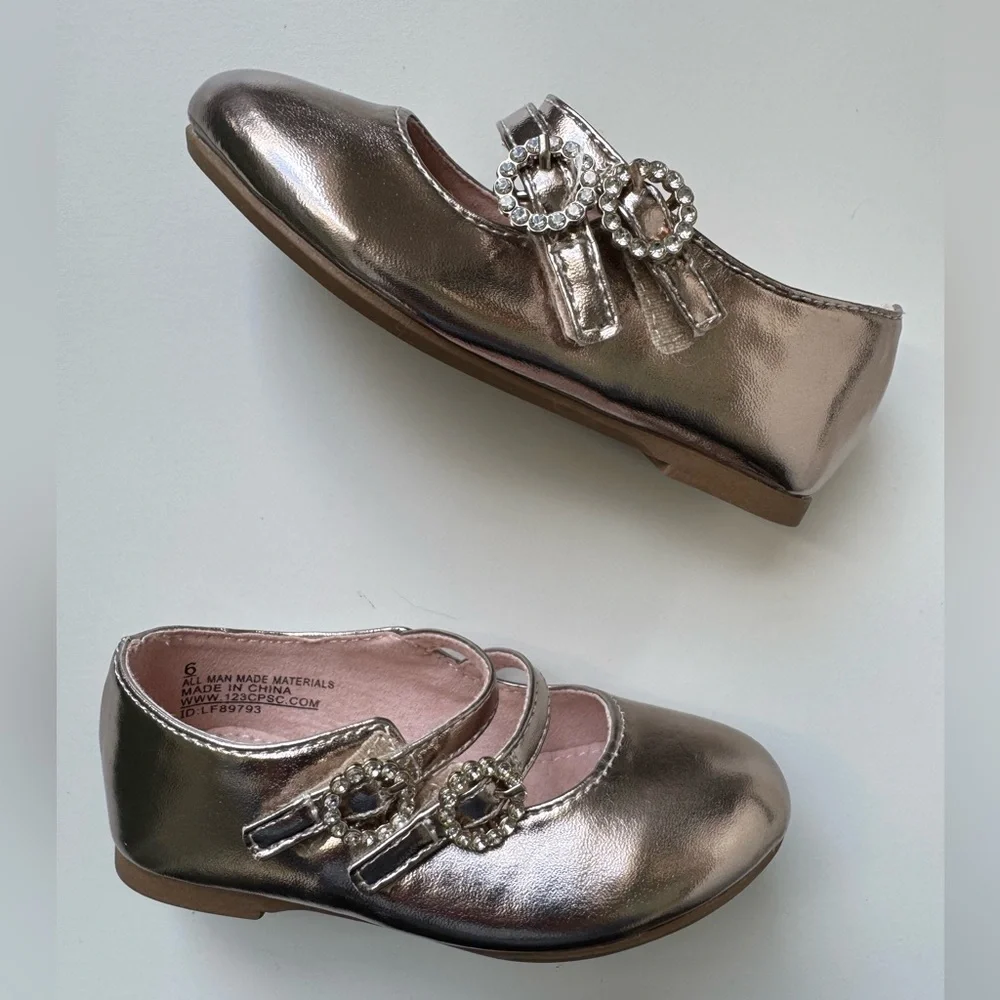 NEW without box, Joie Kids Mary Jane Flats  - Metallic Gold